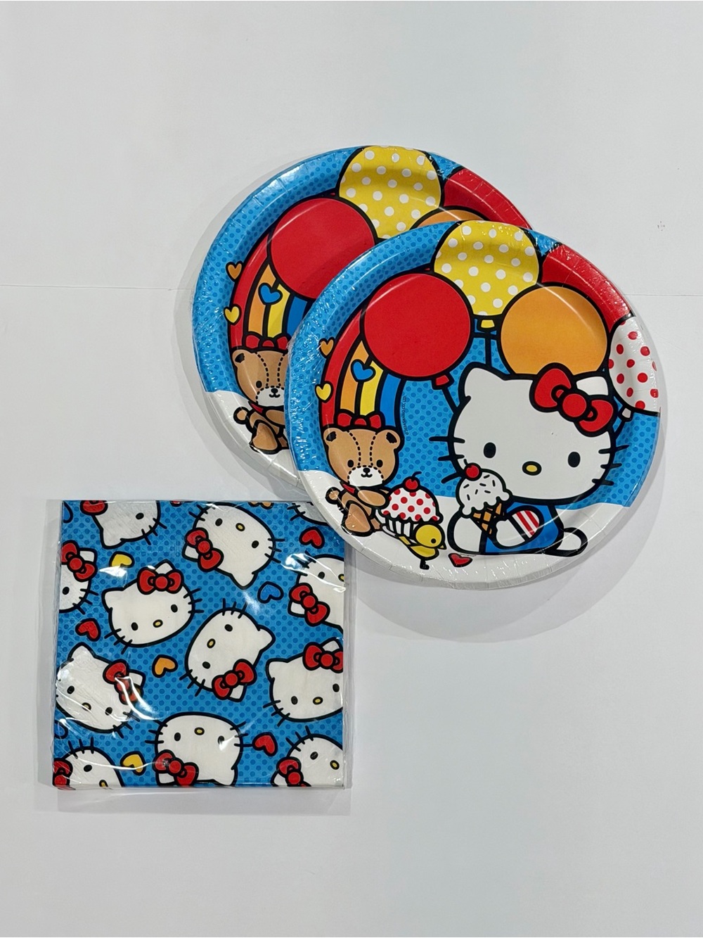 Hello Kitty Blue Party Lunch/Dinner Plates & Napkins Set